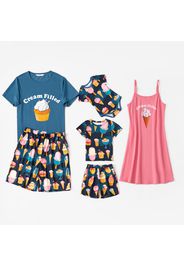 Ice Cream Pattern Family Matching Pajamas Sets（Flame Resistant）