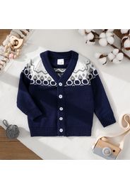 Baby Boy/Girl Striped V Neck Long-sleeve Button Knitted Cardigan Sweater