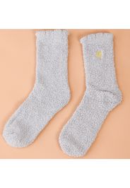 1 Pair Winter Warm Women Coral Fleece Mid Socks Thicken Thermal Cold Resistance Love Print Soft Ladies Floor Sleeping Sox