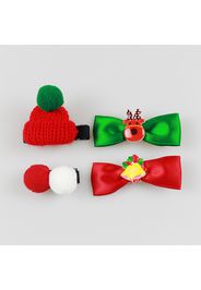 4-pack Women Christmas Hair Clip Christmas Tree Christmas Hat Decor Hair Clip Hair Accessories for Christmas Party Supplies