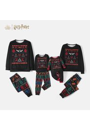 Harry Potter Family Matching Hogwarts Black Top and Allover Pants Pajamas Sets