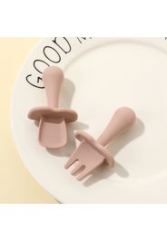 Silicone Baby Feeding Set Includes Spoons & Forks Infant Newborn Utensil Set for Self-Training