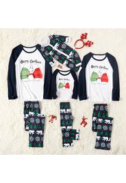 Christmas Polar Bear and Letter Print Family Matching Raglan Long-sleeve Pajamas Sets (Flame Resistant)