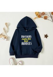 Toddler Boy Graphic Letter Print Long-sleeve Hooded Pullover