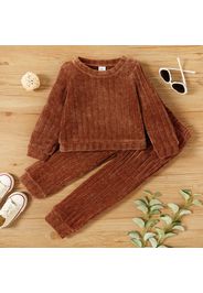 2-piece Toddler Girl Solid Knit Sweater and Pants Set