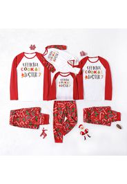 Christmas Letter Print Family Matching Long-sleeve Pajamas Sets (Flame Resistant)