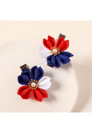 2-pack Color Block Floral Decor Hair Clip for Girls