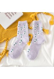 Women Cartoon Fruit Pattern Warm Fluffy Floor Socks