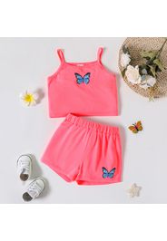 2pcs Baby Girl Butterfly Print Cami Top and Shorts Set