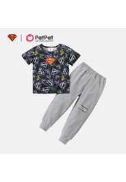 Superman 2-piece Toddler Boy Allover Logo Print Tee and Solid Sweatpants Set