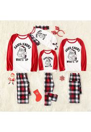 Christmas Santa and Letter Print Family Matching Long-sleeve Pajamas Sets (Flame Resistant)