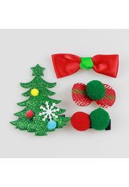 4-pack Women Christmas Hair Clip Christmas Tree Christmas Hat Decor Hair Clip Hair Accessories for Christmas Party Supplies