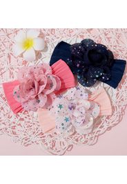 Stars Pattern Floral Wide Headband for Girls