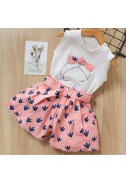 Baby / Toddler Girl Bow Decor Top and Printed Shorts Set