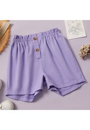 Kid Girl Elasticized Solid Casual Shorts