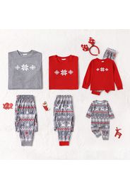 Christmas Reindeer Print Family Matching Pajamas Sets (Flame