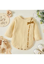 Baby Girl Bowknot Long-sleeve Knitting Sweater Romper