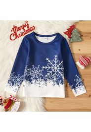 Kid Boy/Kid Girl Christmas Snowflake Print Gradient Color Pullover Sweatshirt