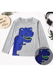 Kid Boy Dinosaur Print Luminous Long-sleeve Tee