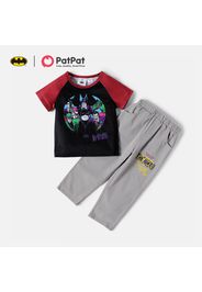 Batman 2-piece Toddler Boy Figure Print Raglan Sleeve Tee and Letter Print Pants Set