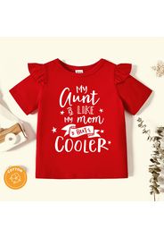 Toddler Graphic Flutter-sleeve Red Short-sleeve Tee