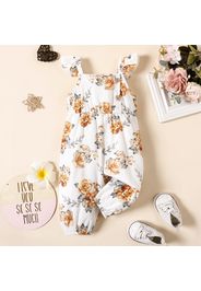 Baby Girl Solid/Striped/Floral-print Sleeveless Ruffle Jumpsuit