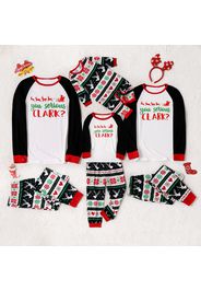 Christmas Santa Claus Elk and Letter Print Family Matching Long-sleeve Pajamas Sets (Flame Resistant)