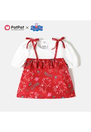 Peppa Pig Toddler Girl Love and Heart Print Flounce 2 in 1 Tee