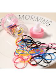 Bottled Multicolor Disposable Rubber Hair Ties for Girls with Milk Bottle