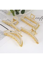 Women Pearl Hair Claw Hollow Hair Catch Barrette Jaw Clamp