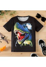 Kid Boy Animal Dinosaur Print Short-sleeve Black Tee