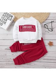 2pcs Toddler Boy Casual Letter Print Sweatshirt and Pants Set