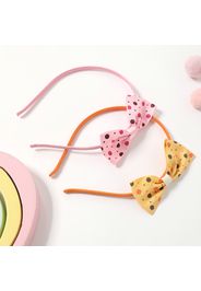 2-pack Ribbed Polka dots Bow Heart Bow Headband for Girls