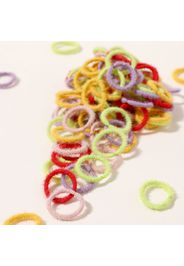 About 100-pack Canned Multicolor Plush Hair Ties for Girls