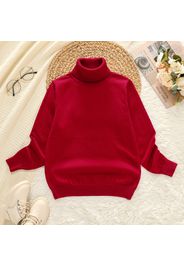 Kid Boy Turtleneck Solid Color Sweater