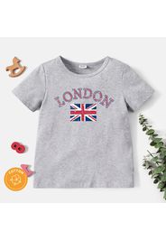 Kid Boy/Kid Girl Letter Print Short-sleeve Cotton Tee