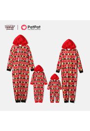 Looney Tunes Family Matching  Christmas Allover Zip-up Hooded Onesies Pajamas