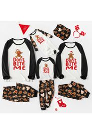 Christmas Gingerbread Man Cookie and Letter Print Family Matching Long-sleeve Pajamas Set