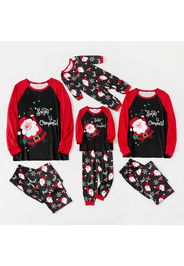 Christmas Santa Print Family Matching Long-sleeve Pajamas Sets (Flame Resistant)