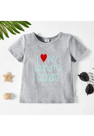 Toddler Graphic Letter and Heart Print Short-sleeve Tee