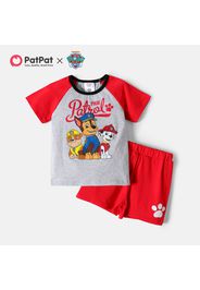 PAW Patrol 2-piece Toddler Boy Letter Print Raglan Sleeve Cotton Tee and Paw Print Shorts Set