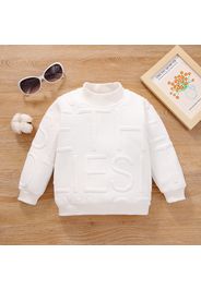 Toddler Girl Letter Textured Solid Color Pullmulti Sweatshirt