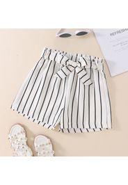 Kid Girl Casual Stripe Belted Shorts