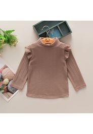 Toddler Girl Mock Neck Flutter Long-sleeve Tee