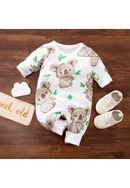 100% Cotton Koala Print Long-sleeve Baby Jumpsuit