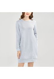 Nursing Minimalist Side Zipper Long-sleeve Sweatshirt Dress