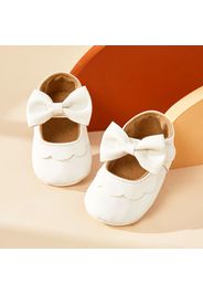 Baby / Toddler White Bowknot Decor Velcro Closure Prewalker Shoes