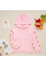 Kid Girl Heart Bronzing Print Hoodie Sweatshirt