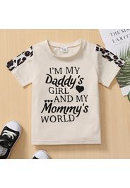 Toddler Girl Letter Leopard Print Short-sleeve Tee