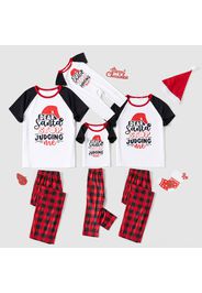 Christmas Letter Print Family Matching Raglan Short-sleeve Pajamas Sets (Flame Resistant)